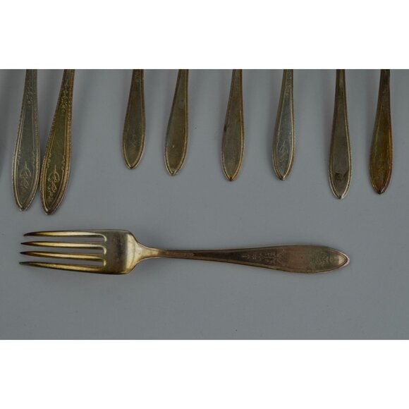 WM A Rogers Debutante 1847 Silverplate Antique Vintage Silverware Flatware Set o - Picture 9 of 11